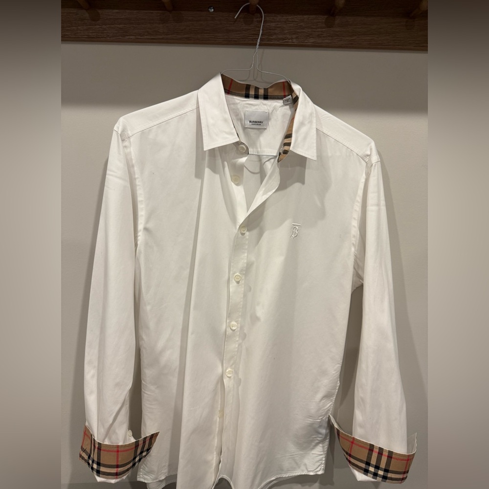 Men’s Burberry Slim Fit Stretch Cotton Shirt Size XL